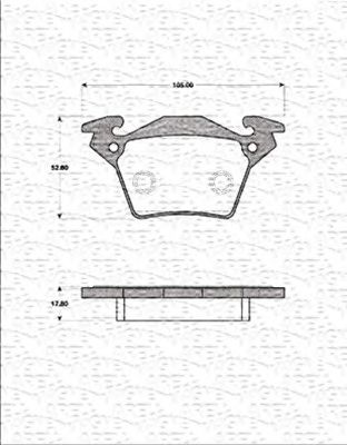 MAGNETI MARELLI 363702161263 -  Комплект тормозных колодок, дисковый тормоз